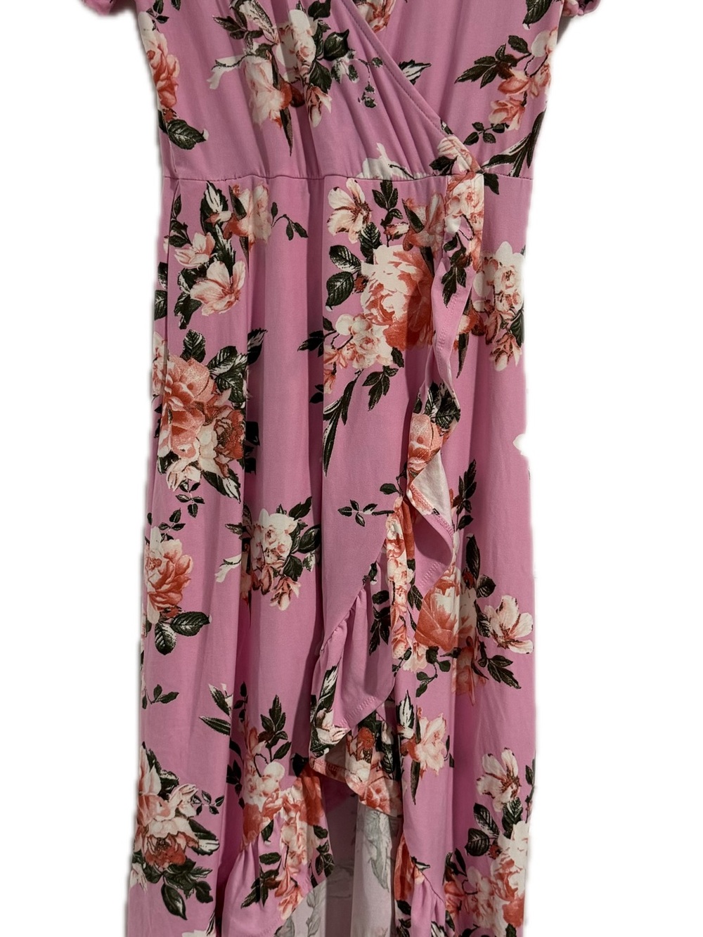 Rue21 Pink Floral High-Low Wrap Skirt